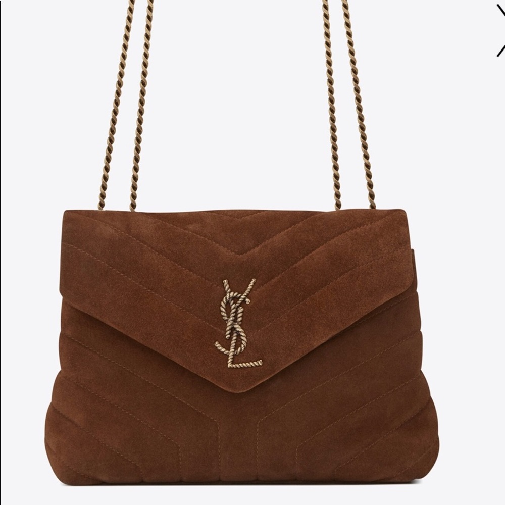 Yves Saint Laurent Brown Suede Shoulder Bag